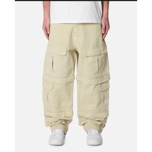 MNML ULTRA BAGGY CHANNEL CARGO DENIM PANTS